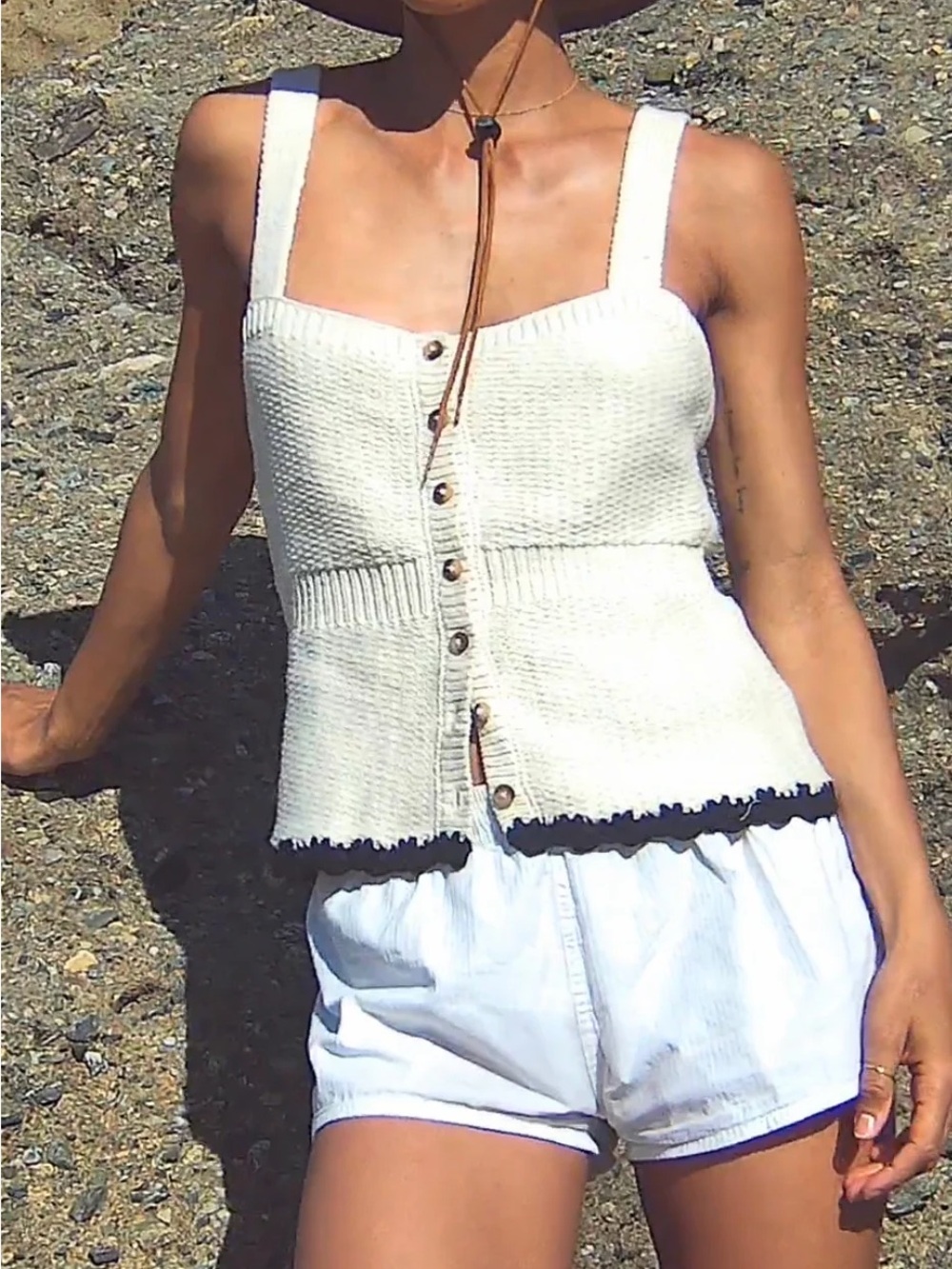 Ciao Lucia! Iren Ivory Knit Top